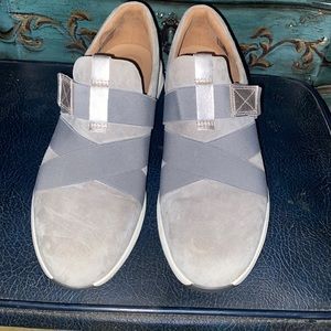 women’s clark’s unstructured suede slip on sneaker